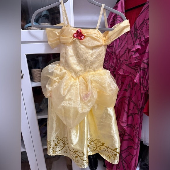Disney Other - Disney Yellow Princess Belle Dress with Red Rose